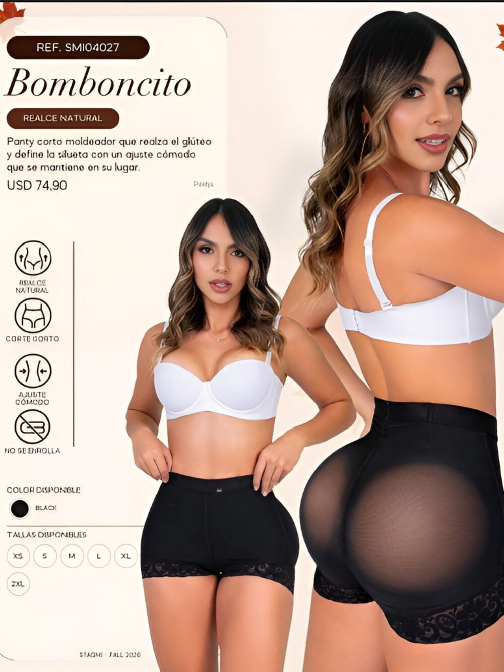 Stagmi Fasas PANTY CON REALCE EN GLÚTEOS SMI04027 INVISIBLE Large Butt Reducer!
